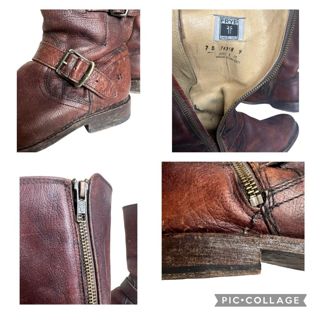 Frye Brown Leather Jayden Moto Boots - Picture 12 of 12